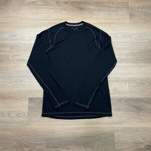 Smartwool Shirt Mens Medium Black Merino Wool Long Sleeve Outdoor
